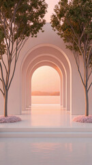 Fototapeta premium Paradoxical-Myth Minimalist Background with Soft 3D Design Style