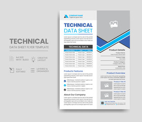 Technical Data Sheet Flyer Template Design