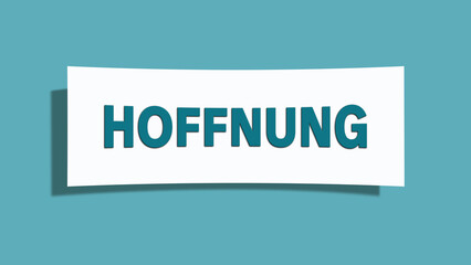 Hoffnung (Hope) - A card isolated on light green background.