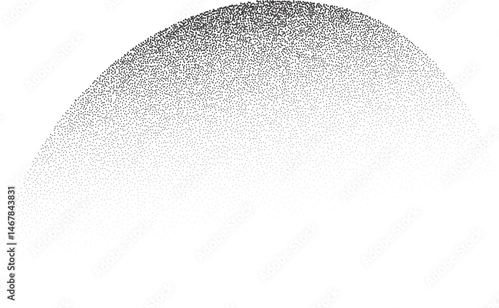 Poster abstract wavy shape with grainy dotted shadow. stipple fluid blob with fluid sandy gradient. grunge 