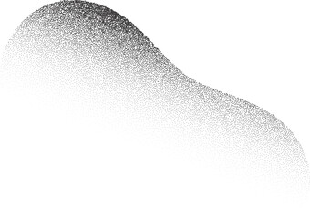 Abstract wavy shape with grainy dotted shadow. Stipple fluid blob with fluid sandy gradient. Grunge halftone liquid element