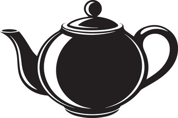 Teapot Silhouette Black Vector Art Illustration EPS Format