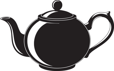 Teapot Silhouette Black Vector Art Illustration EPS Format
