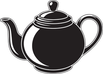 Teapot Silhouette Black Vector Art Illustration EPS Format