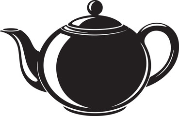 Teapot Silhouette Black Vector Art Illustration EPS Format