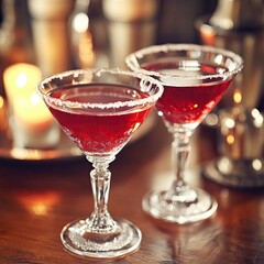 Fototapeta premium Cherry cocktail. Selective focus. Shallow depth of field.