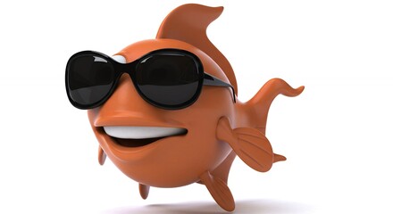 Cartoon fish with sunglasses