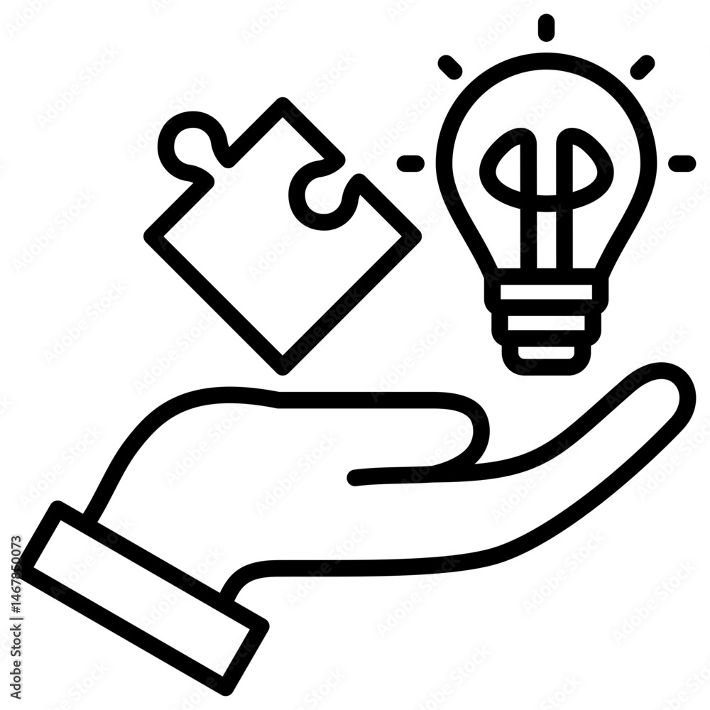 Poster Problem Solving Line Icon