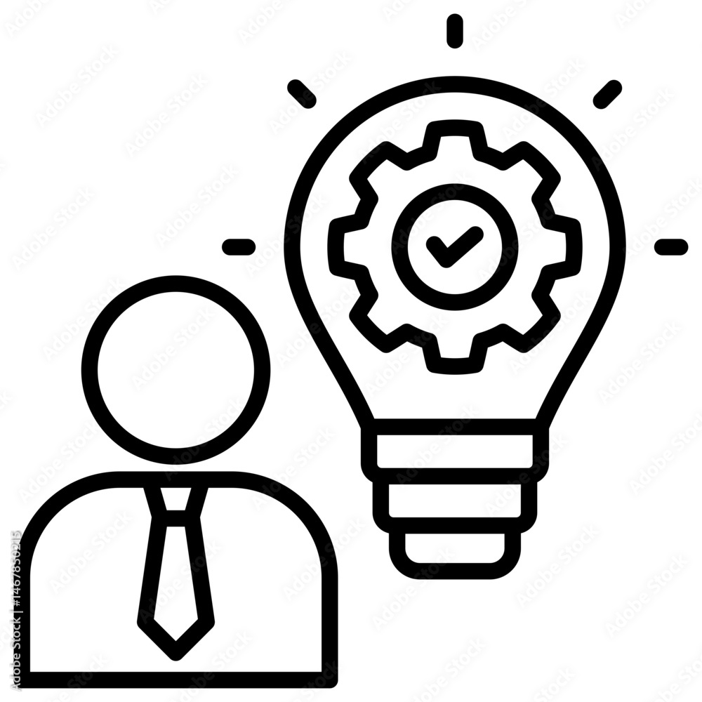 Poster solution line icon