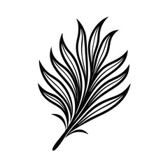 Elegant black and white leaf design featuring detailed lines suitable for various design projects and illustrations