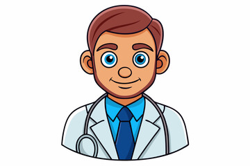 cartoon doctor with a stethoscope