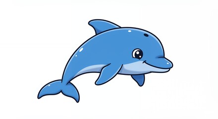Obraz premium Cute cartoon dolphin illustration