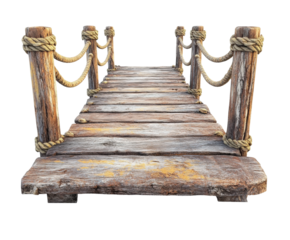 Wooden dock at sunset coastal location natural environment perspective isolated on transparent background