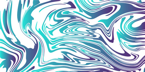 Psychedelic swirl seamless pattern. Swirling Colors Painting in Shades of Blue, Green, and White. Turkish style Ebru on the water with acrylic paints press wave. Marbling technique fluid dye texture