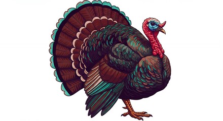Detailed illustration of a turkey