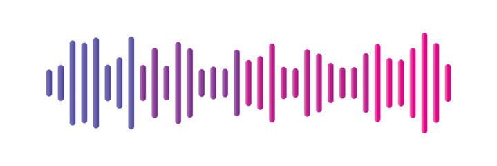 Abstract sound wave stripe lines colorful gradient equalizer isolated on transparent background in concept music, sound, technology.