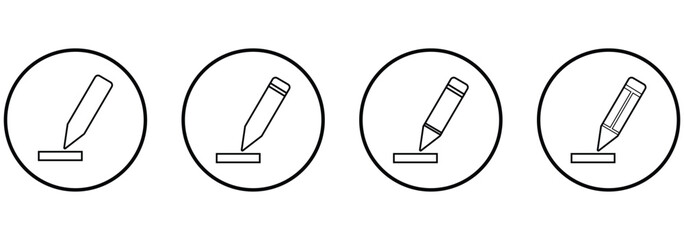  pencil icon set with simple and modern design.