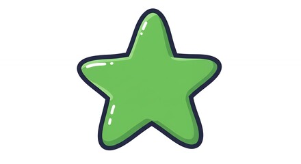 Obraz premium Green cartoon star graphic