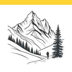 vector illustration of a mountain landscape