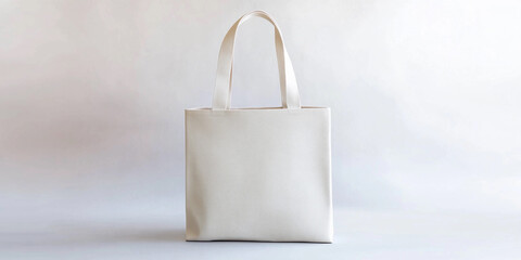 Blank canvas tote bag mockup with handle for designs Generative AI