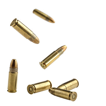 bullet falling isolated on white