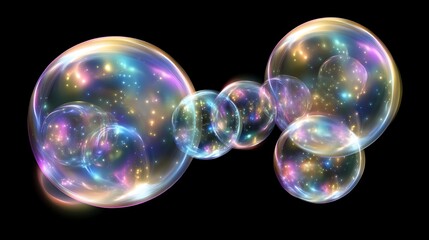 Abstract spheres with iridescent glow