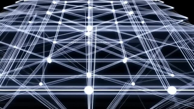 Abstract network structure of interwoven lines