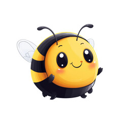 Obraz premium Playful bee character whimsical style digital cheerful vibe isolated on transparent background