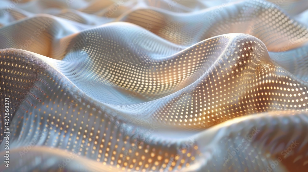 Poster abstract of vibrant particle in geometric shape represent data flow. vivid flowing object with high 