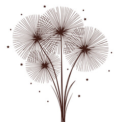 Dandelion seeds in brown tones, elegant style, for design projects