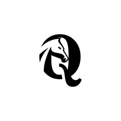 letter Q horse logo