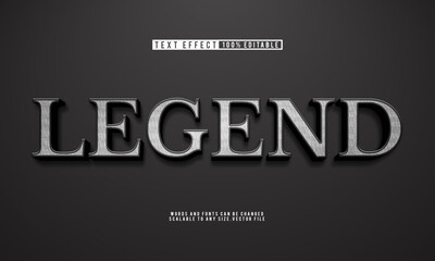 Editable legend black text effect with sleek, minimalist and modern style.