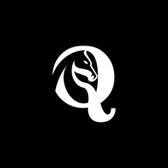letter Q horse logo