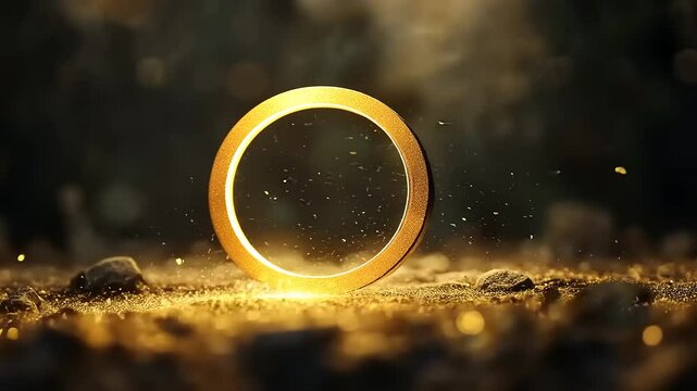 Golden ring of light on the ground