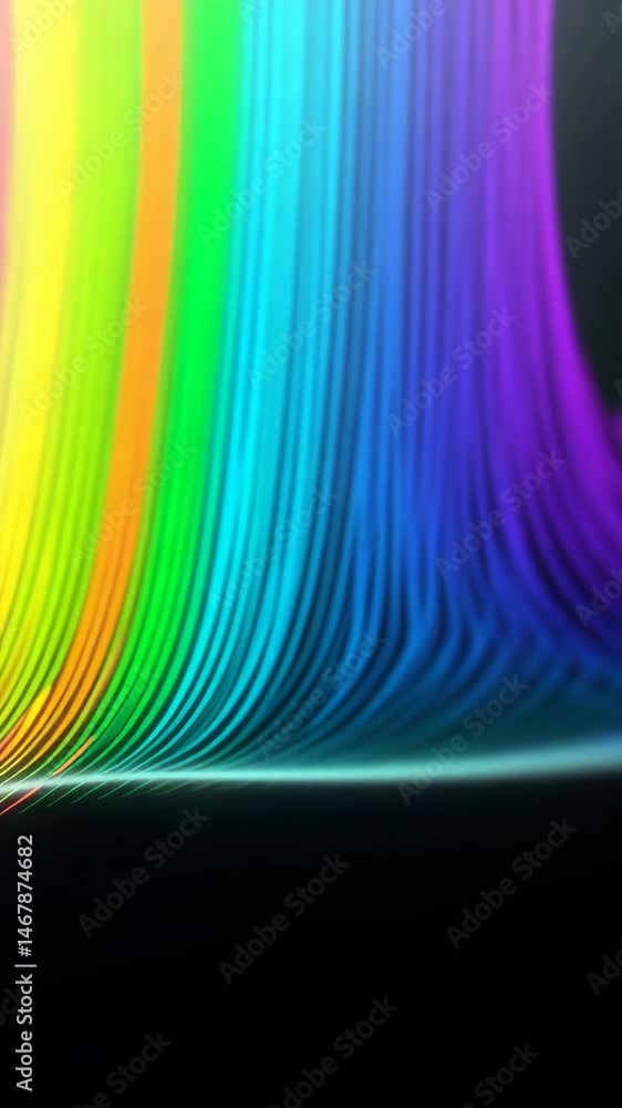 Aufkleber rainbow waves psychedelic rainbow lines video slow wave motion of bright planes made of lines on bla