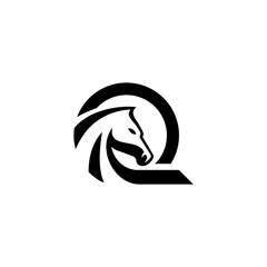 letter Q horse logo