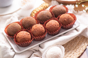 Brigadeiros traditional brazilian dessert sweet food chocolate truffles