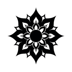 Spiritual Mandala Flow Tattoo Silhouette Vector Art