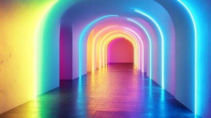 Vibrant, colorful archway tunnel
