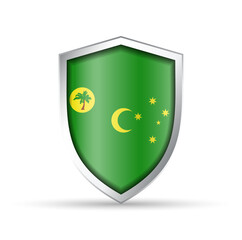 Cocos (Keeling) Islands Flag Glossy Shield Icon