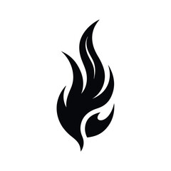 Maori Flame Tattoo Vector Silhouette Black Artwork