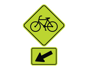 Bicycle Crossing – Official Road Sign for Cycling Safety – High-Quality Reflective Marking – Vectorial Stock Image