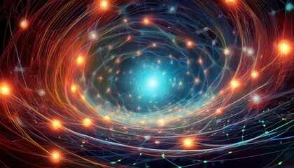 Obraz premium Quantenfeld mit rotierenden Neutrinos
