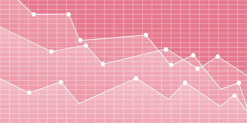 Abstract financial chart with uptrend line graph and numbers in stock market on gradient white color background. Trend lines, columns, market economy information background