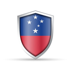 Samoa Flag Glossy Shield Icon