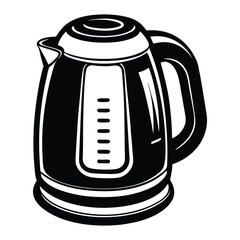 Electric kettle solid icon isolated on white background
