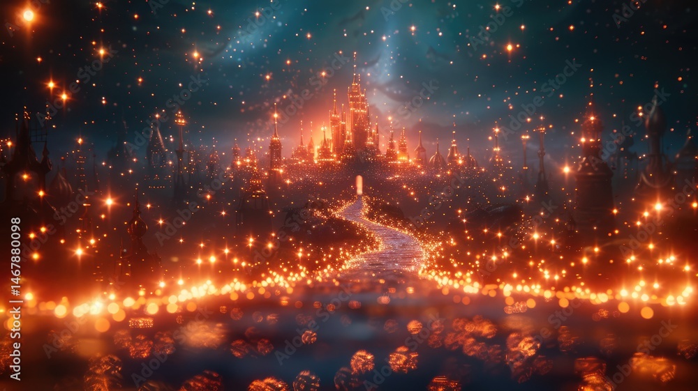 Aufkleber abstract of seamless pattern magical star emit light in natural scene or sparkling particles on natu