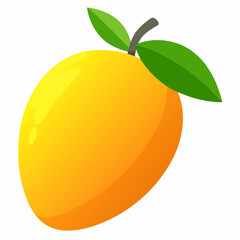 Fresh mango vector on white background.