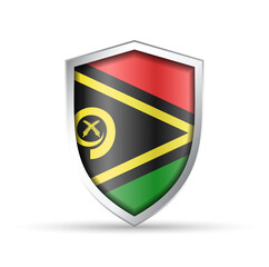 Vanuatu Flag Glossy Shield Icon