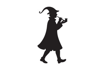 Fototapeta premium Flute player of hamilton icon silhouette illustration on white background. (3)